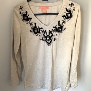 embellished long sleeved tee